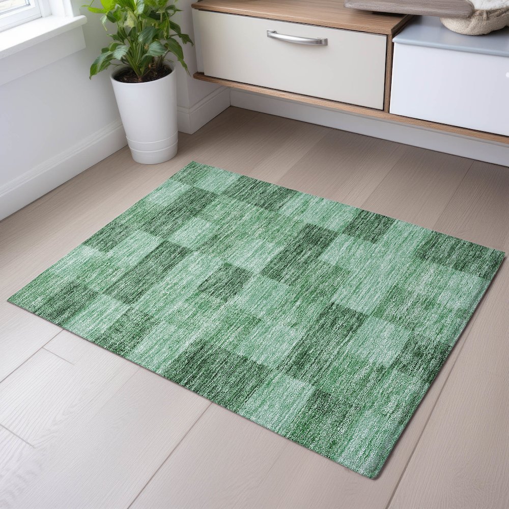 Premium Machine Washable Mayfield AMF1139 Green 1'8" x 2'6" Rug. Picture 5