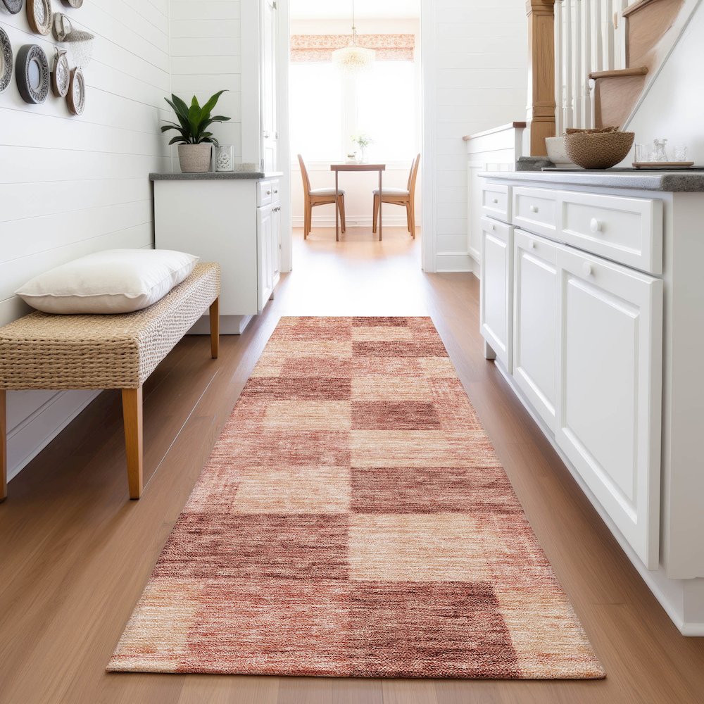 Premium Machine Washable Mayfield AMF1139 Paprika 2'3" x 7'6" Runner Rug. Picture 5