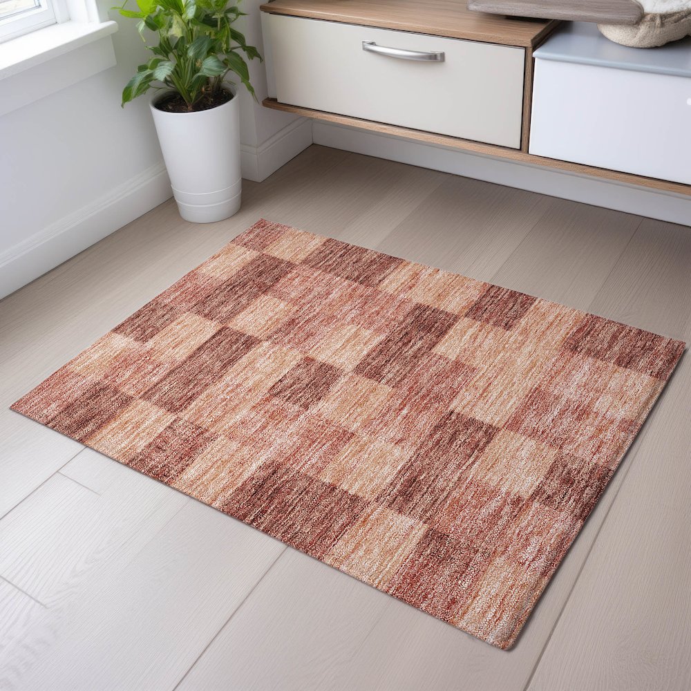 Premium Machine Washable Mayfield AMF1139 Paprika 1'8" x 2'6" Rug. Picture 5