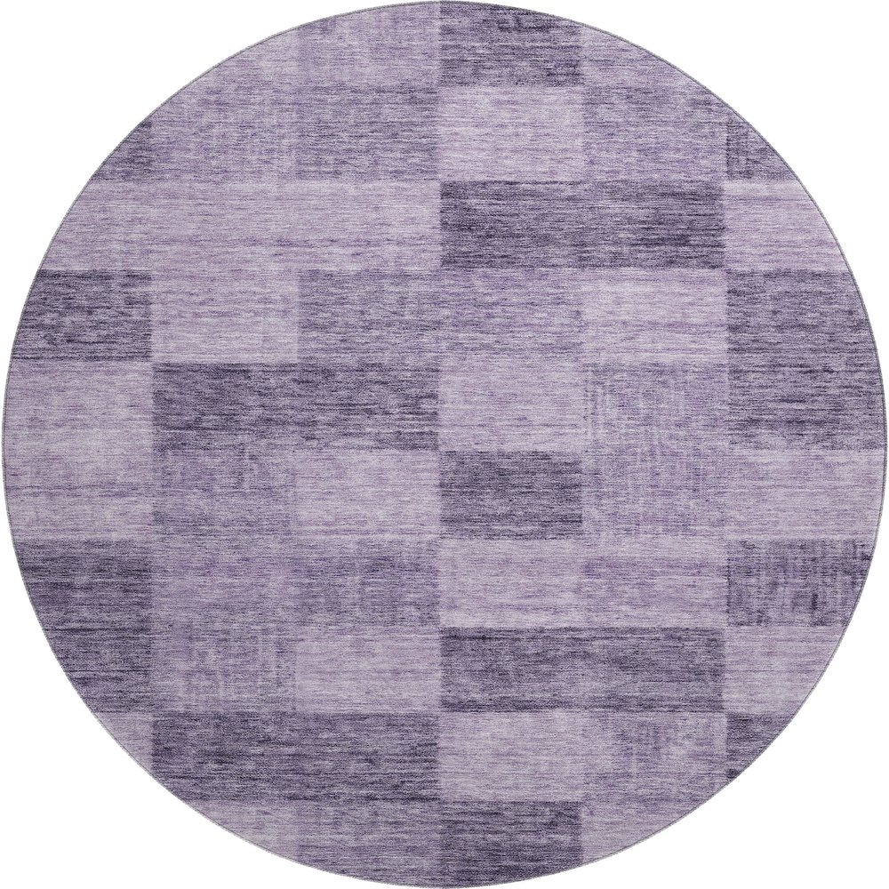 Premium Machine Washable Mayfield AMF1139 Purple 8' x 8' Round Rug. Picture 1