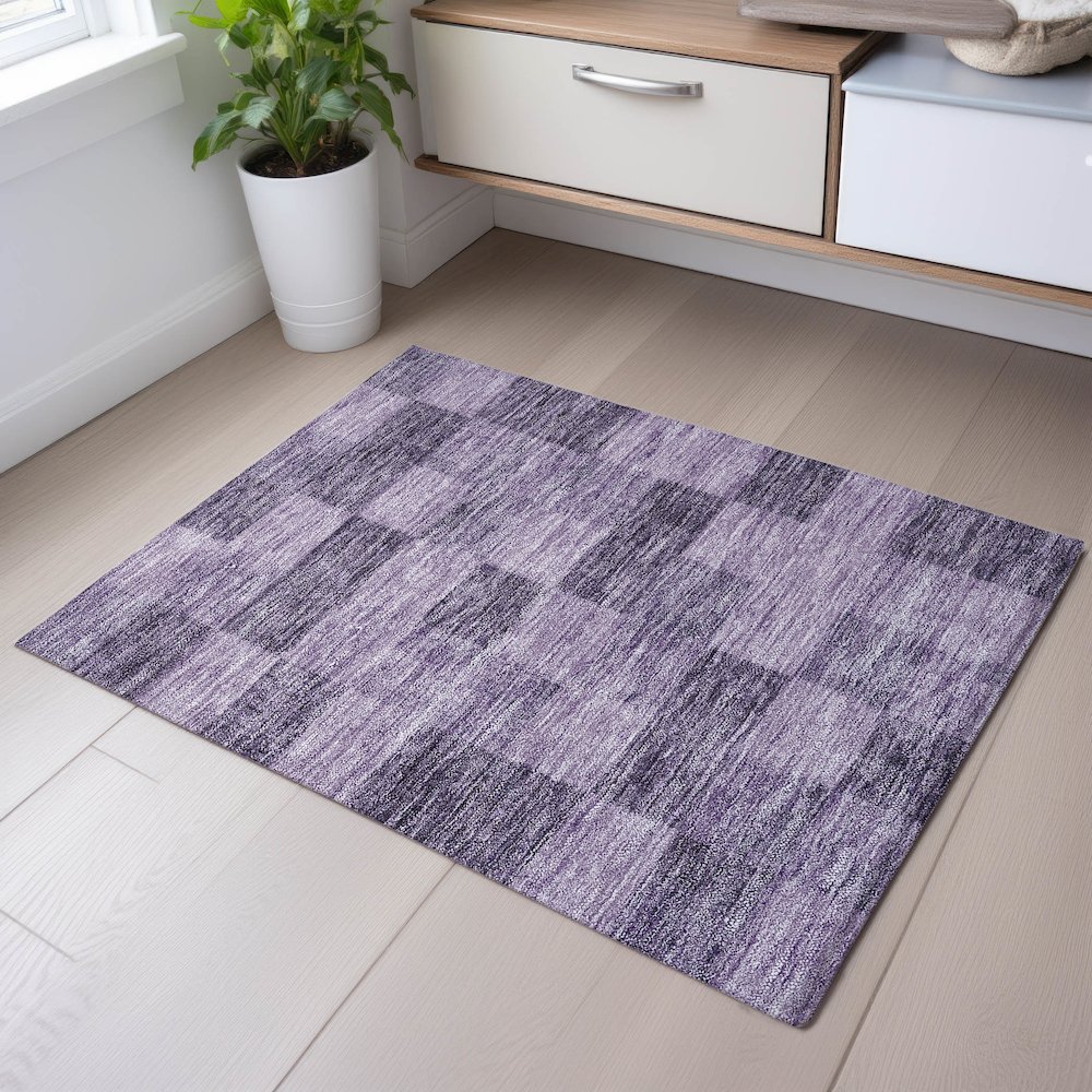 Premium Machine Washable Mayfield AMF1139 Purple 1'8" x 2'6" Rug. Picture 5