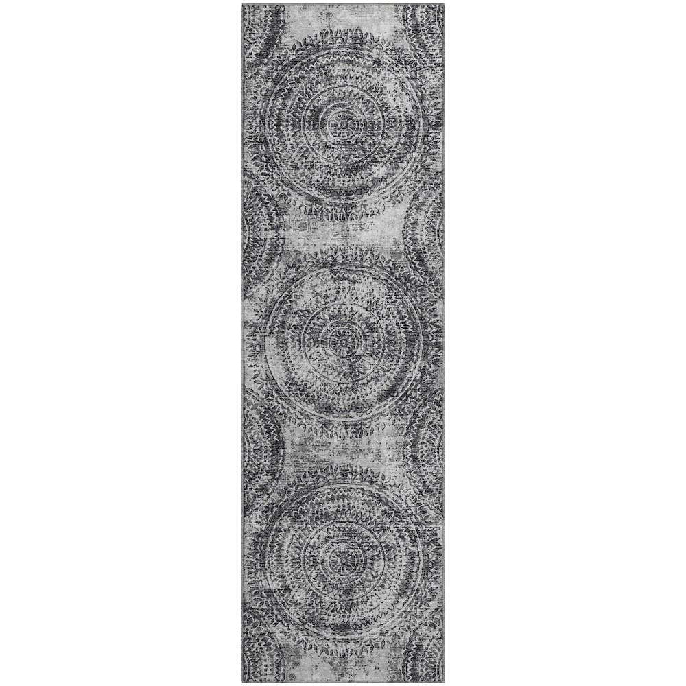 Premium Machine Washable Mayfield  Gray 2'3" x 7'6" Runner Rug. Picture 1