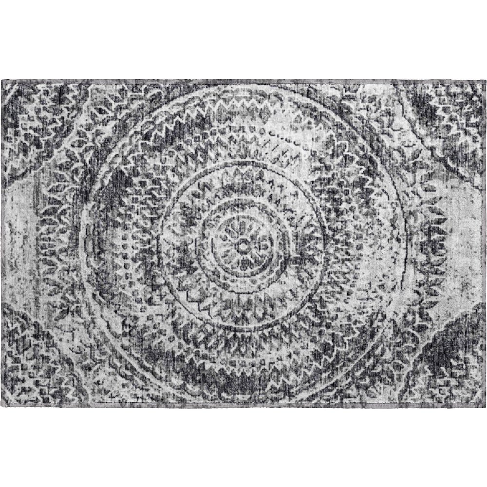 Premium Machine Washable Mayfield  Gray 1'8" x 2'6" Rug. Picture 1