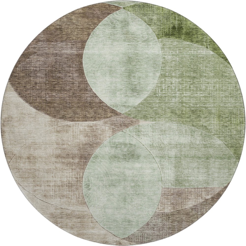 Premium Machine Washable Mayfield AMF1140 Aloe 8' x 8' Round Rug. Picture 1