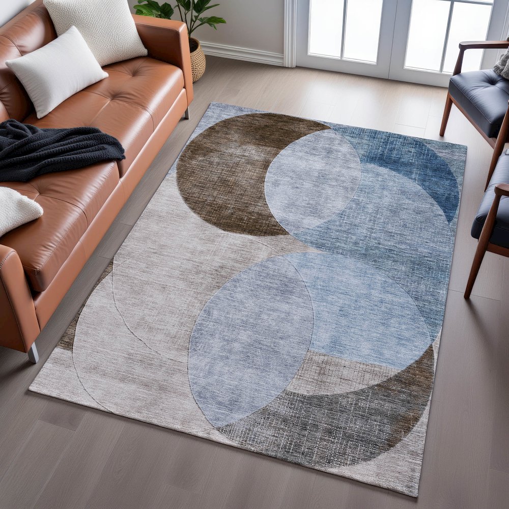 Premium Machine Washable Mayfield AMF1140 Denim 2'6" x 3'10" Rug. Picture 6