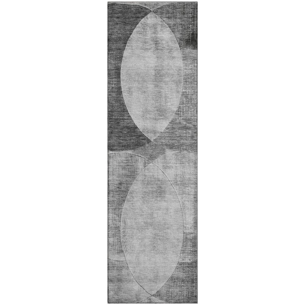 Premium Machine Washable Mayfield AMF1140 Gray 2'3" x 7'6" Runner Rug. Picture 1