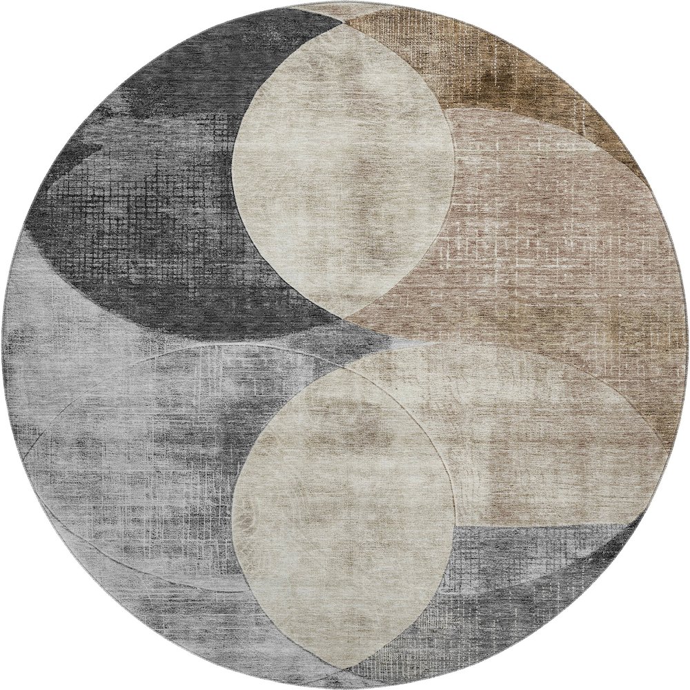 Premium Machine Washable Mayfield AMF1140 Pewter 8' x 8' Round Rug. Picture 1