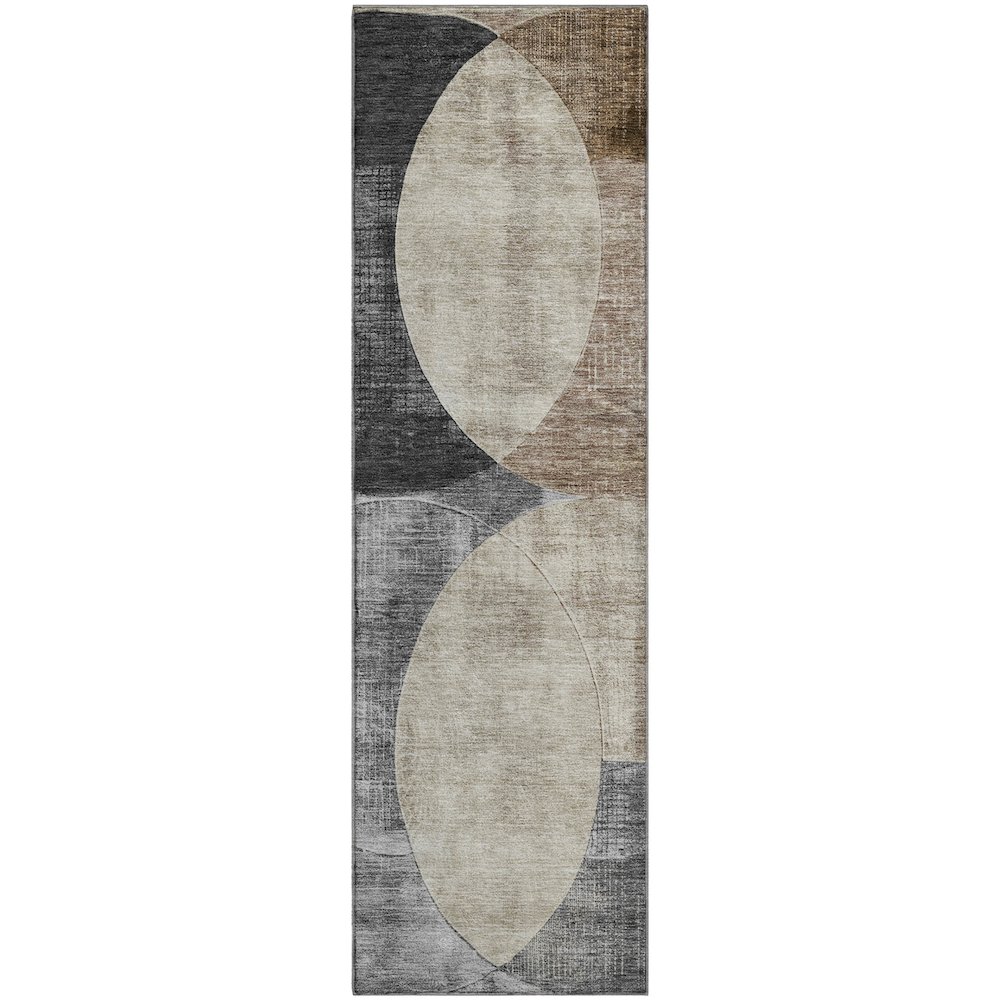 Premium Machine Washable Mayfield AMF1140 Pewter 2'3" x 7'6" Runner Rug. Picture 1