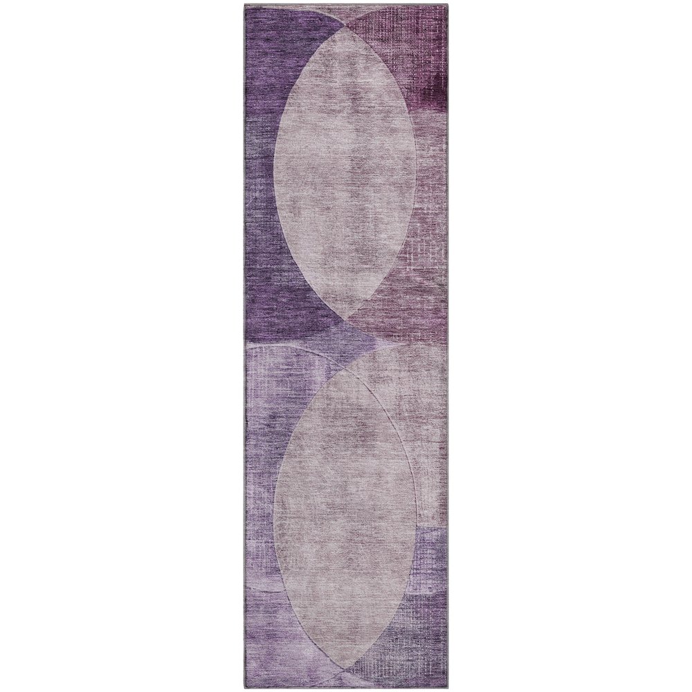 Premium Machine Washable Mayfield AMF1140 Purple 2'3" x 7'6" Runner Rug. Picture 1