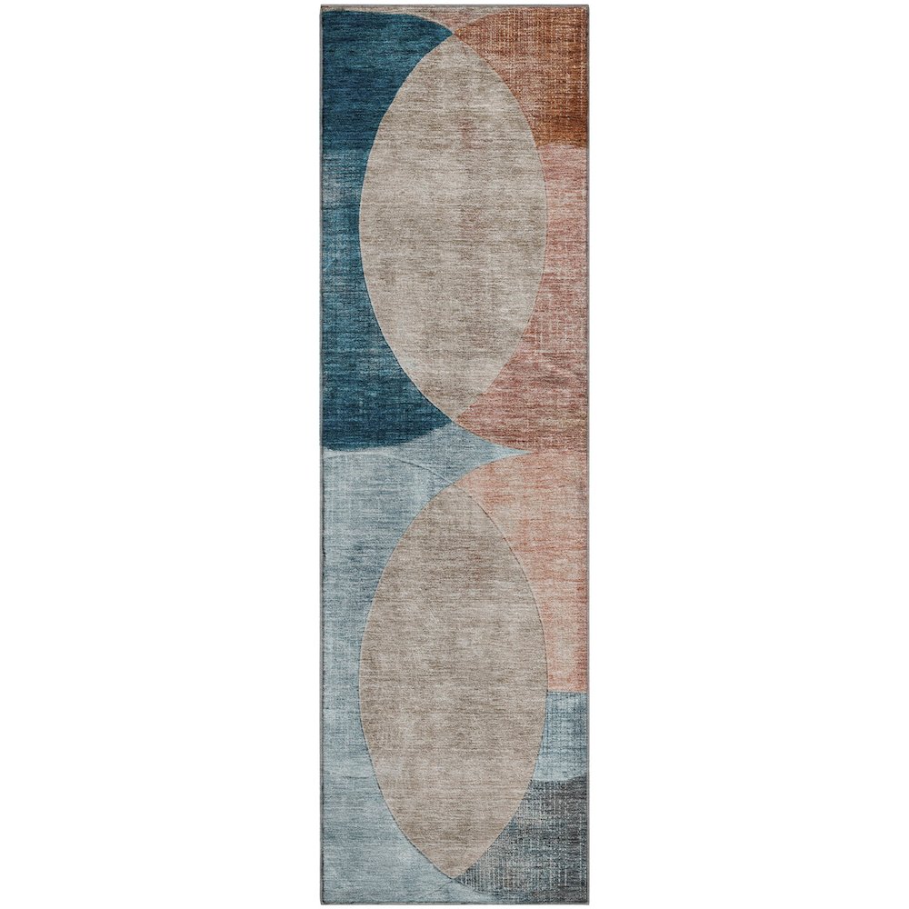 Premium Machine Washable Mayfield AMF1140 Rust 2'3" x 7'6" Runner Rug. Picture 1