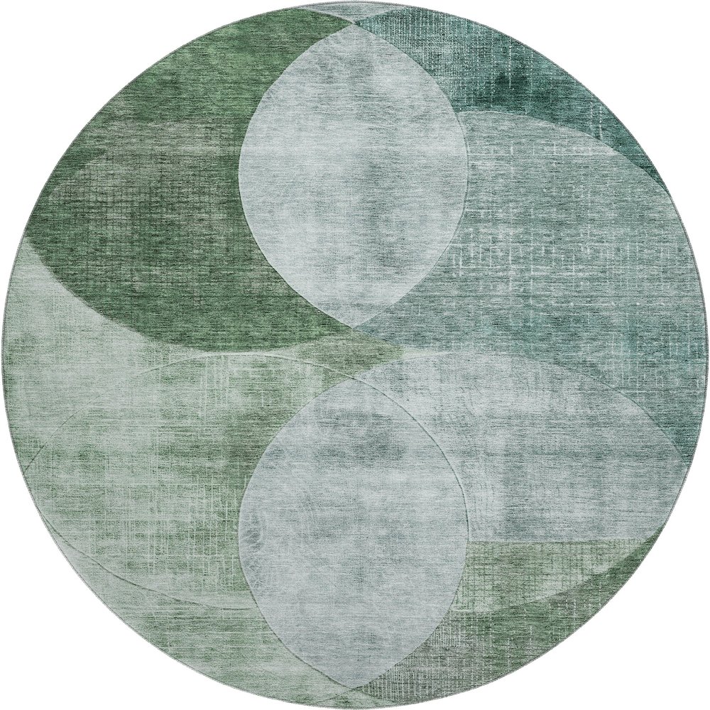 Premium Machine Washable Mayfield AMF1140 Seafoam 8' x 8' Round Rug. Picture 1