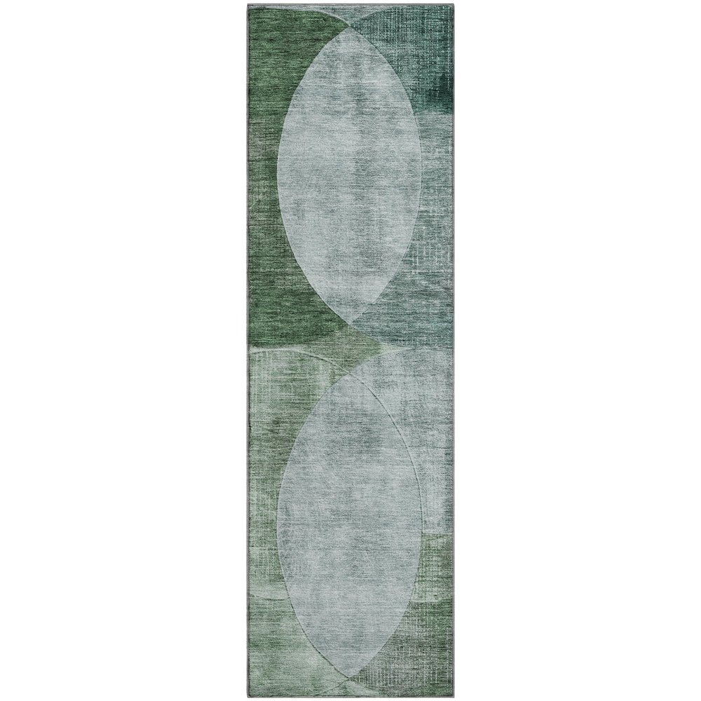 Premium Machine Washable Mayfield AMF1140 Seafoam 2'3" x 7'6" Runner Rug. Picture 1
