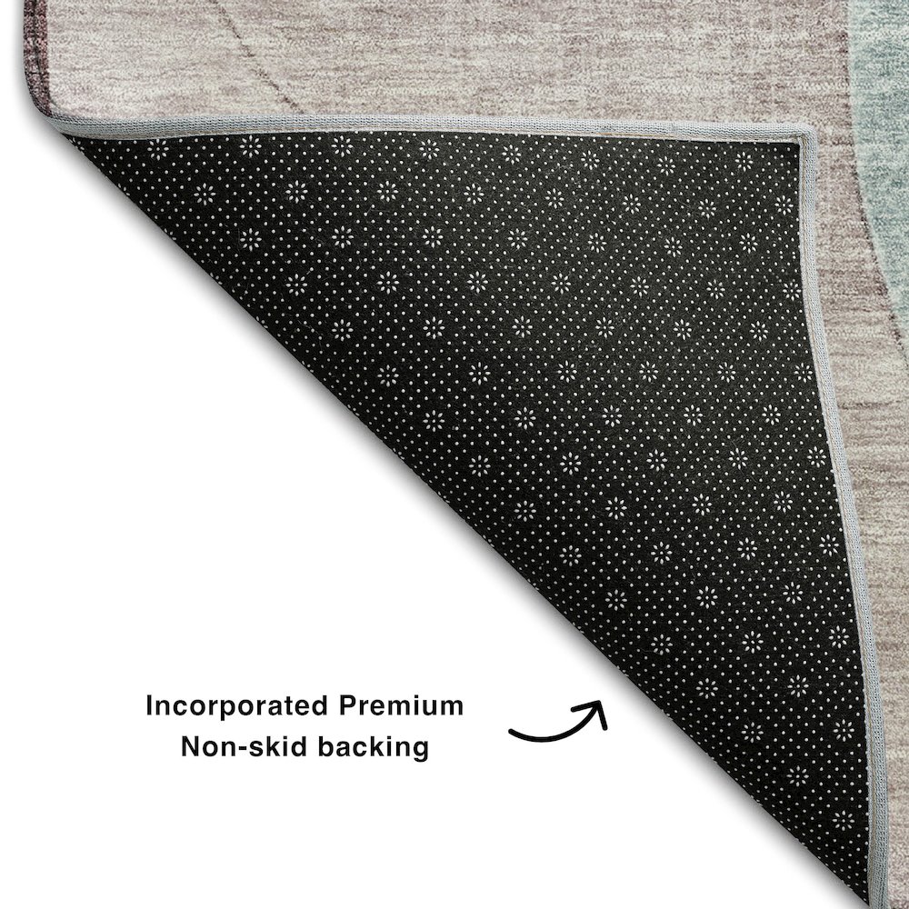 Premium Machine Washable Mayfield AMF1140 Teal 1'8" x 2'6" Rug. Picture 2