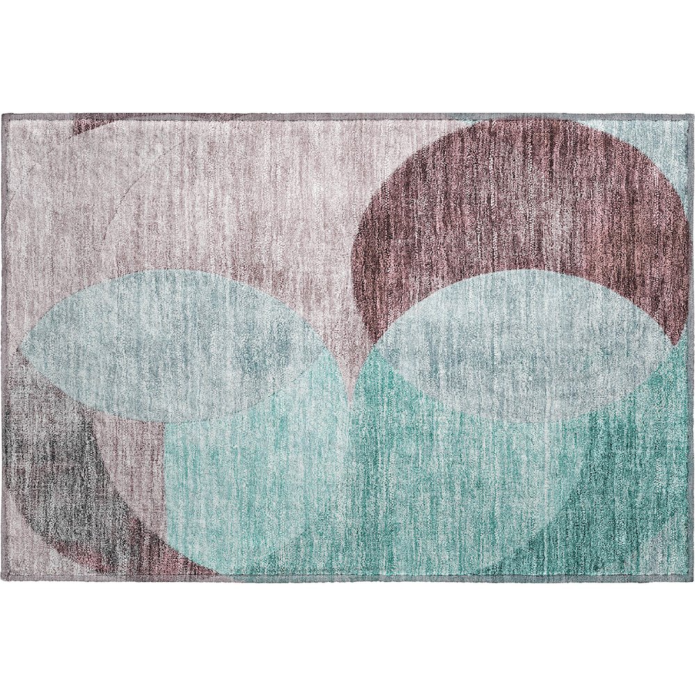 Premium Machine Washable Mayfield AMF1140 Teal 1'8" x 2'6" Rug. Picture 1
