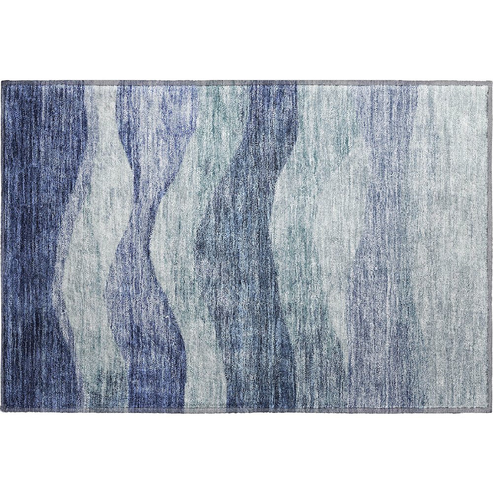 Premium Machine Washable Mayfield AMF1141 Blue 1'8" x 2'6" Rug. Picture 1