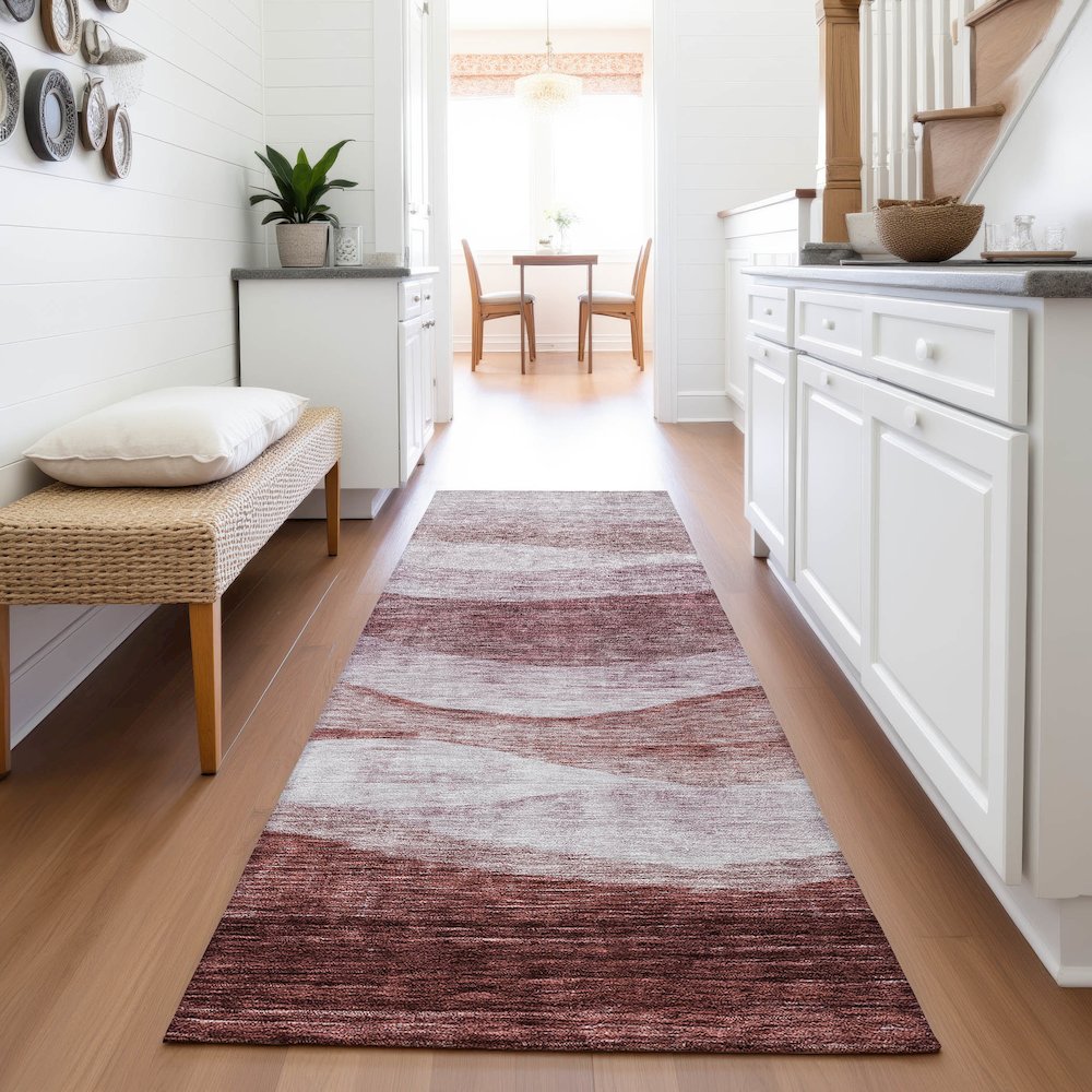 Premium Machine Washable Mayfield AMF1141 Blush 2'3" x 7'6" Runner Rug. Picture 5