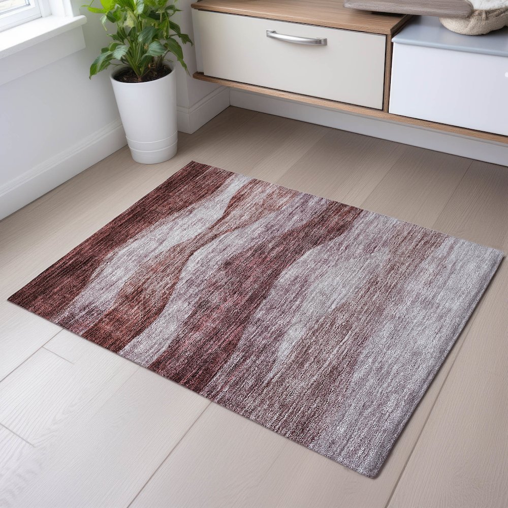 Premium Machine Washable Mayfield AMF1141 Blush 1'8" x 2'6" Rug. Picture 5