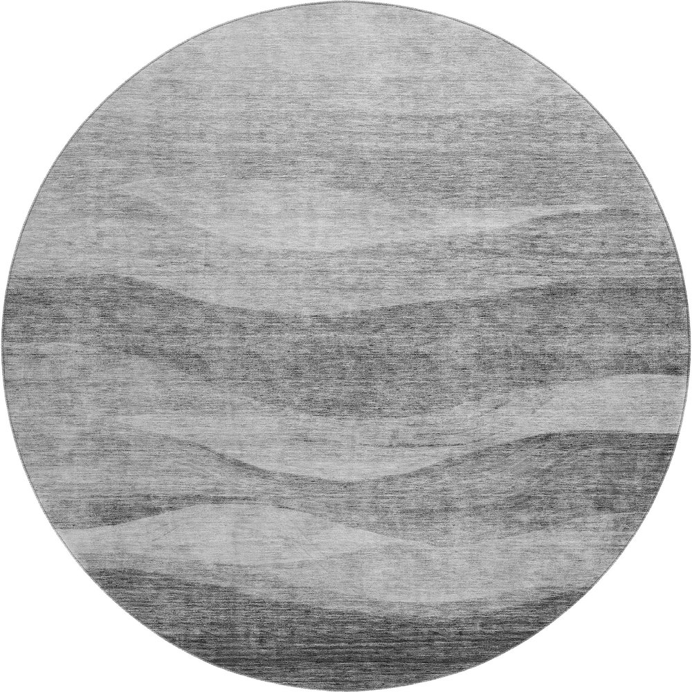 Premium Machine Washable Mayfield AMF1141 Gray 8' x 8' Round Rug. Picture 1