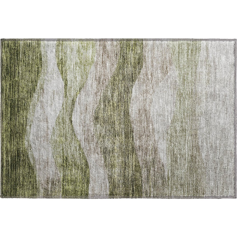 Premium Machine Washable Mayfield AMF1141 Green 1'8" x 2'6" Rug. Picture 1