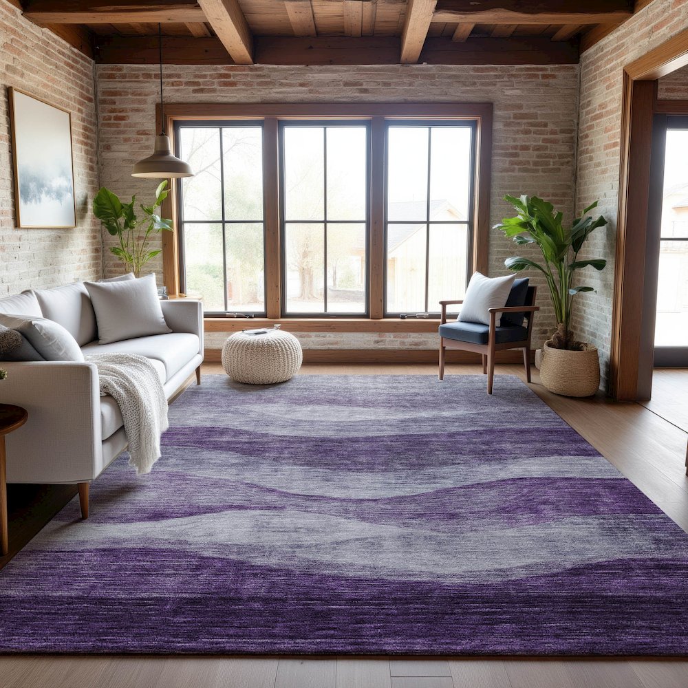 Premium Machine Washable Mayfield AMF1141 Lavender 2'6" x 3'10" Rug. Picture 5