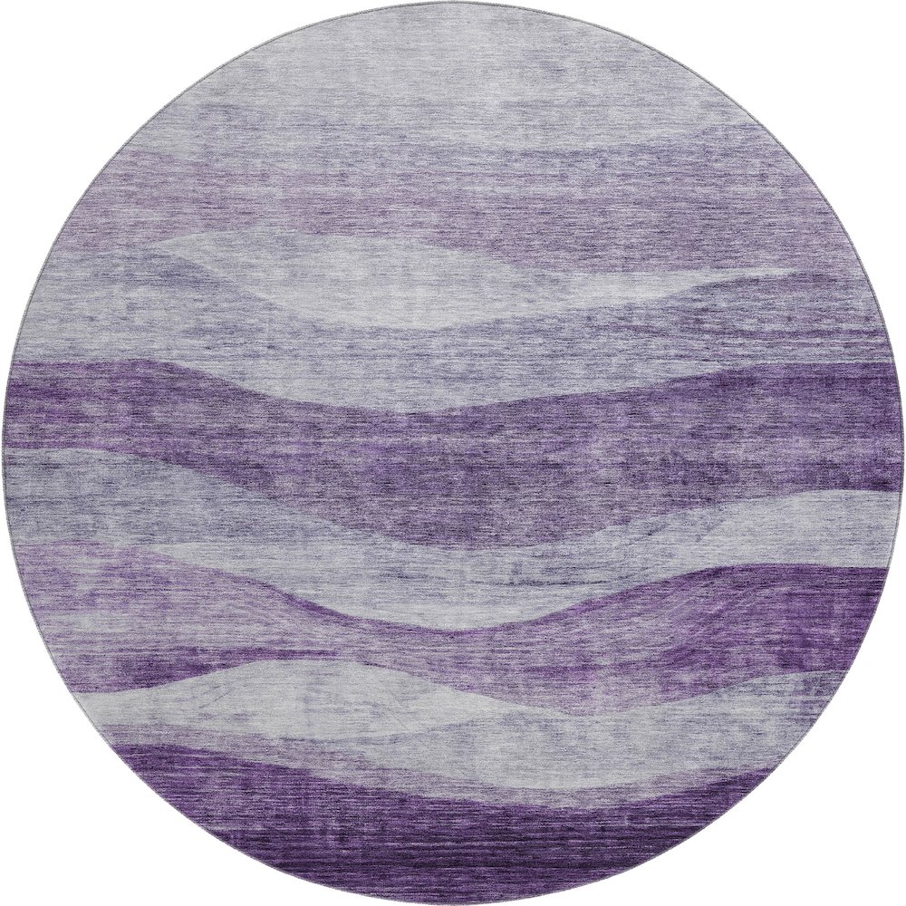Premium Machine Washable Mayfield AMF1141 Lavender 8' x 8' Round Rug. Picture 1