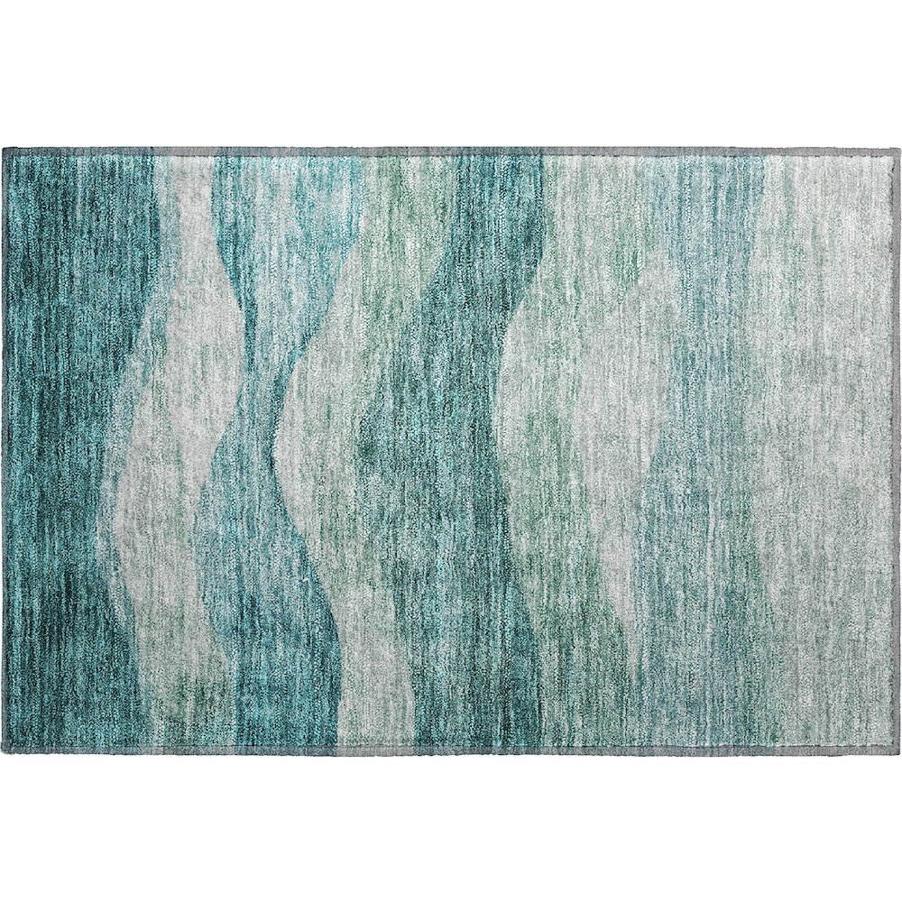 Premium Machine Washable Mayfield AMF1141 Seafoam 1'8" x 2'6" Rug. Picture 1