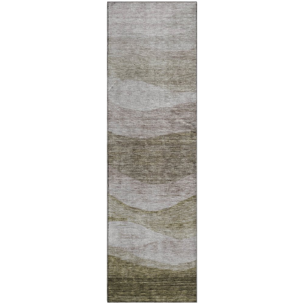 Premium Machine Washable Mayfield AMF1141 Taupe 2'3" x 7'6" Runner Rug. Picture 1