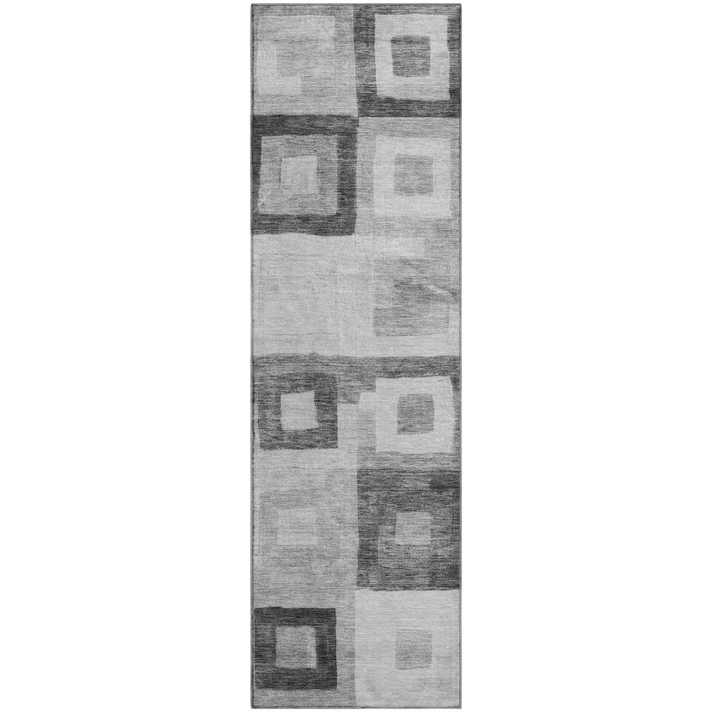 Premium Machine Washable Mayfield AMF1142 Gray 2'3" x 7'6" Runner Rug. Picture 1