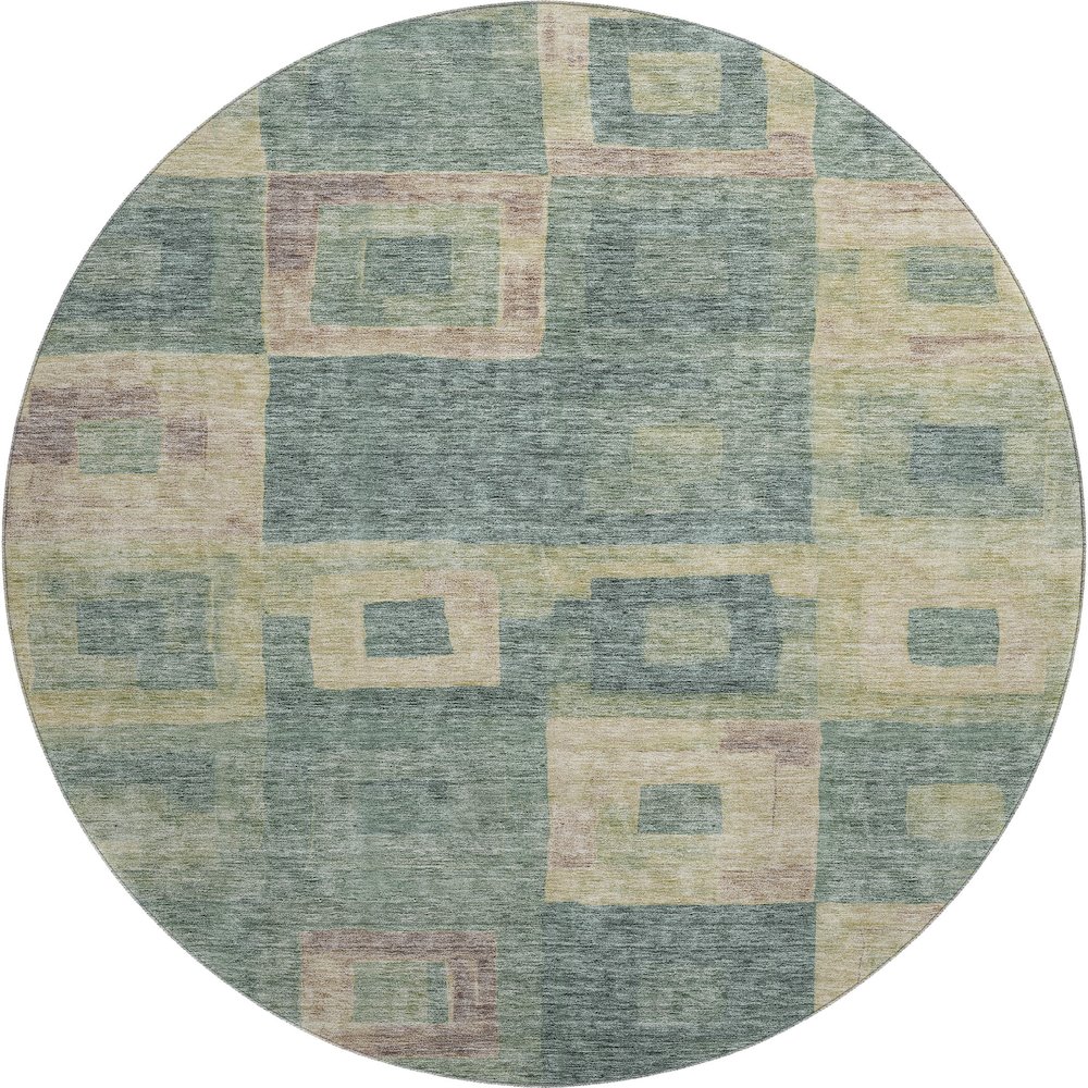 Premium Machine Washable Mayfield AMF1142 Sage 8' x 8' Round Rug. Picture 1