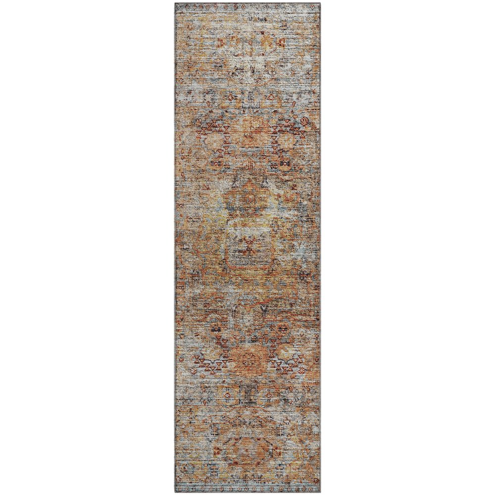 Premium Machine Washable Mayfield AMF1143 Coral 2'3" x 7'6" Runner Rug. Picture 1