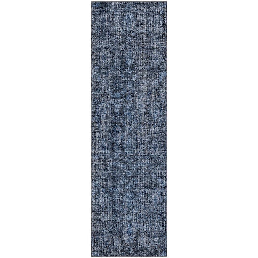 Premium Machine Washable Mayfield AMF1145 Blue 2'3" x 7'6" Runner Rug. Picture 1