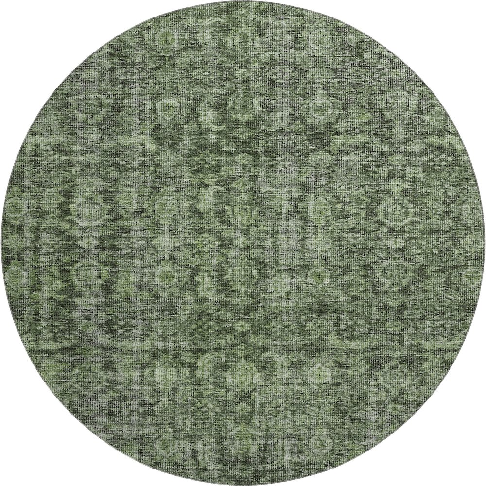 Premium Machine Washable Mayfield AMF1145 Cactus 8' x 8' Round Rug. Picture 1