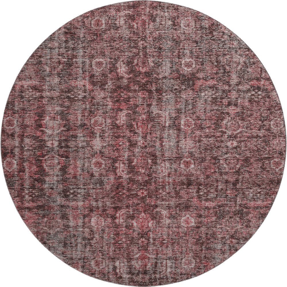 Premium Machine Washable Mayfield AMF1145 Pink 8' x 8' Round Rug. Picture 1