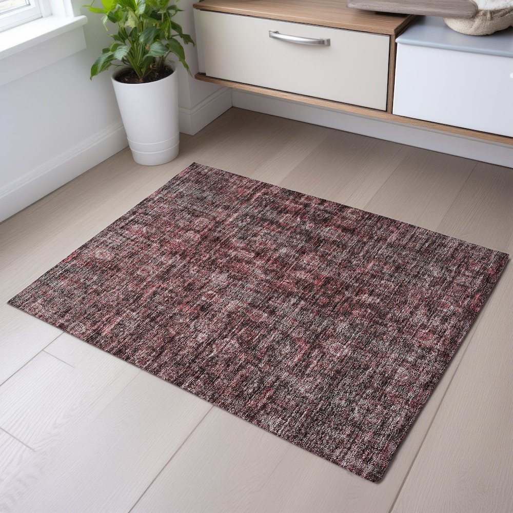 Premium Machine Washable Mayfield AMF1145 Pink 1'8" x 2'6" Rug. Picture 5