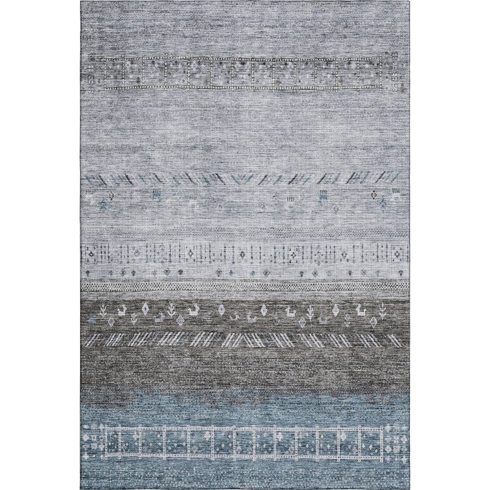 Premium Machine Washable Mayfield AMF1147 Blue 2'6" x 3'10" Rug. Picture 1