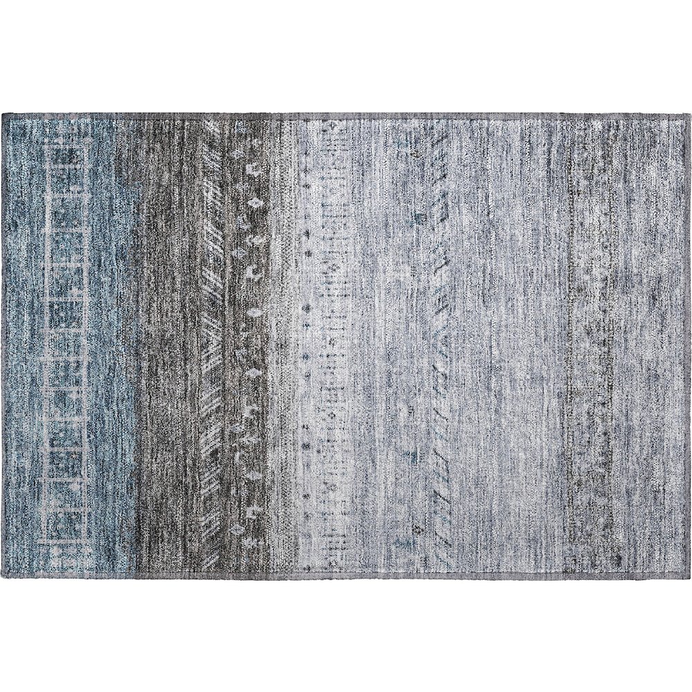Premium Machine Washable Mayfield AMF1147 Blue 1'8" x 2'6" Rug. Picture 1