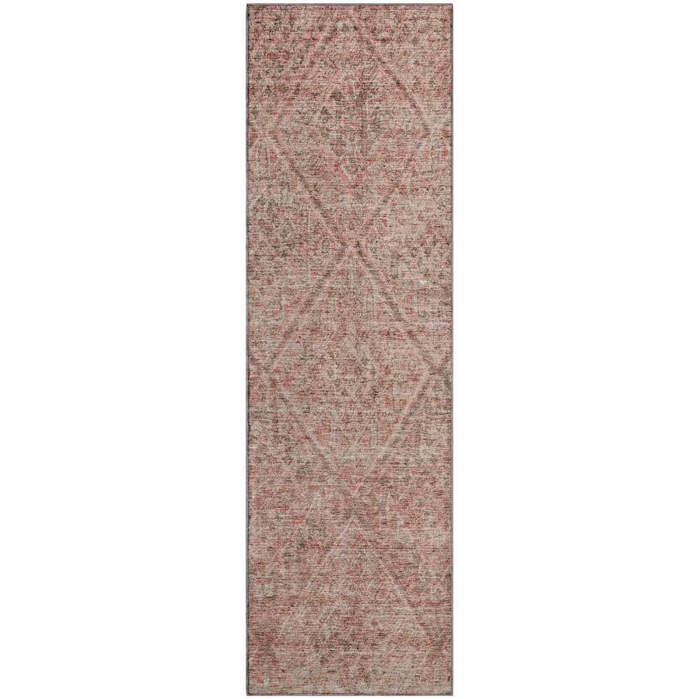Premium Machine Washable Mayfield AMF1148 Pink 2'3" x 7'6" Runner Rug. Picture 1