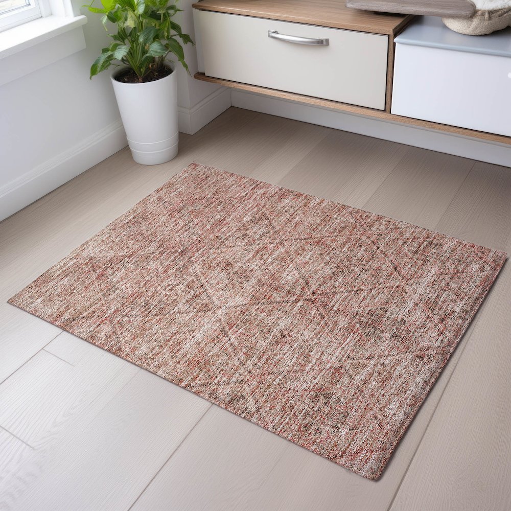 Premium Machine Washable Mayfield AMF1148 Pink 1'8" x 2'6" Rug. Picture 5