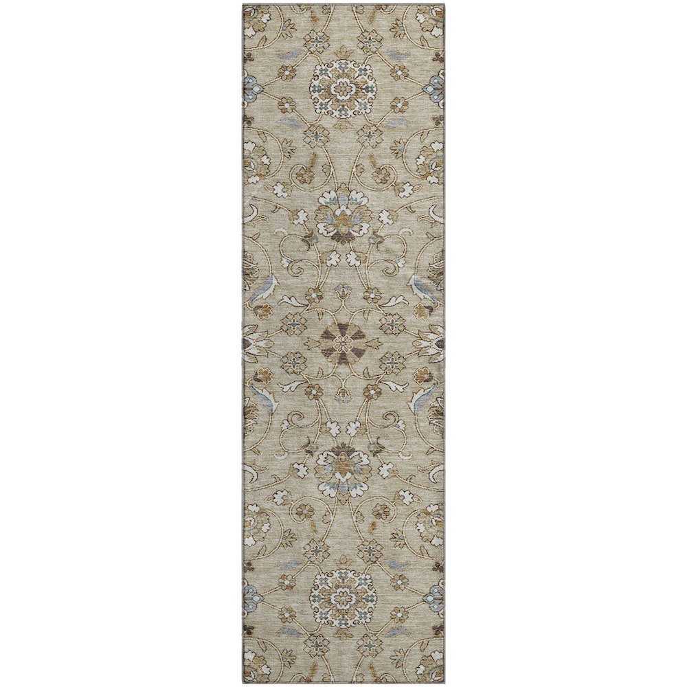 Premium Machine Washable Mayfield AMF1149 Beige 2'3" x 7'6" Runner Rug. Picture 1