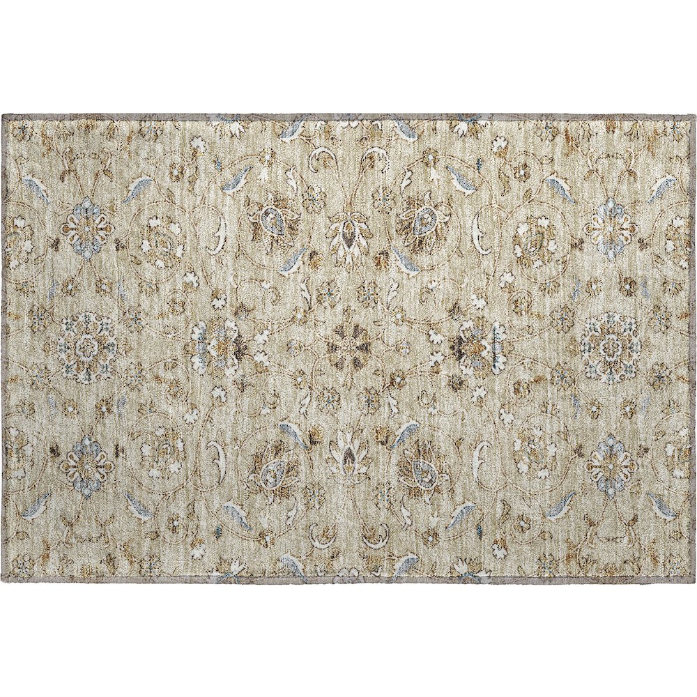 Premium Machine Washable Mayfield AMF1149 Beige 1'8" x 2'6" Rug. Picture 1