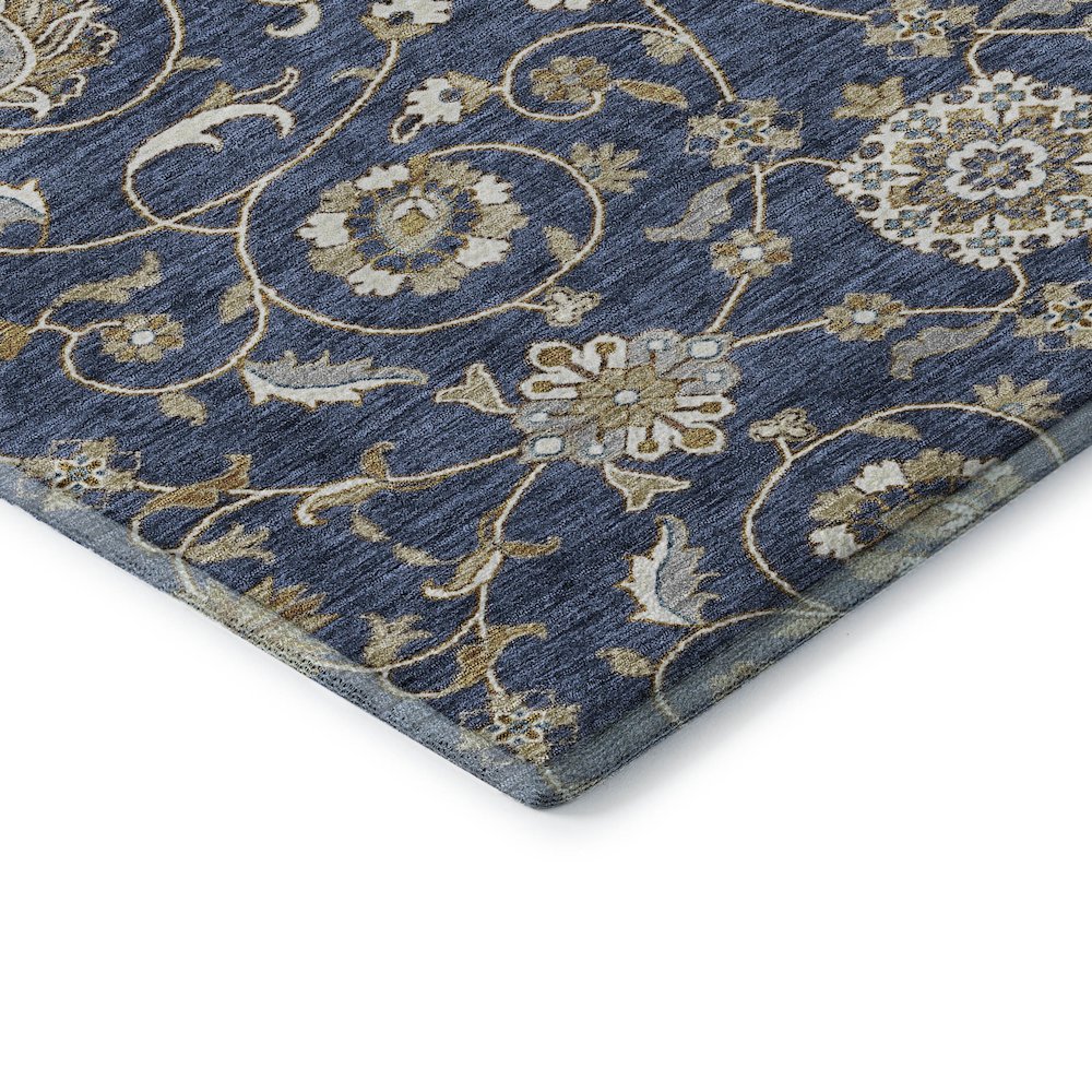 Premium Machine Washable Mayfield AMF1149 Navy 1'8" x 2'6" Rug. Picture 3