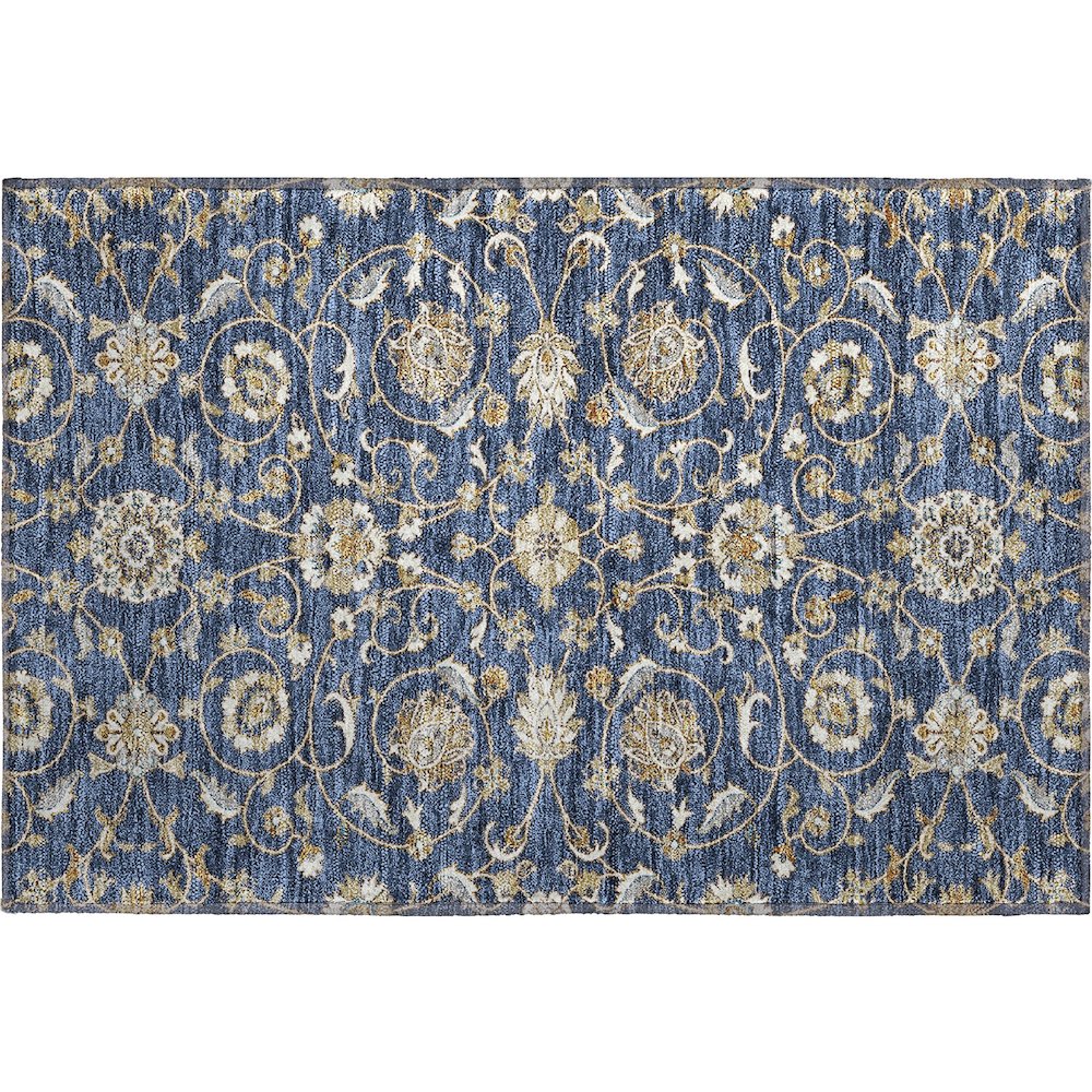 Premium Machine Washable Mayfield AMF1149 Navy 1'8" x 2'6" Rug. Picture 1