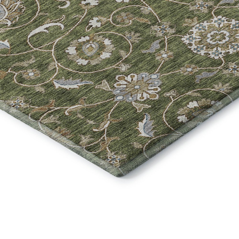 Premium Machine Washable Mayfield AMF1149 Olive 1'8" x 2'6" Rug. Picture 3