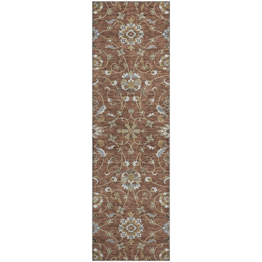 Premium Machine Washable Mayfield AMF1149 Paprika 2'3" x 7'6" Runner Rug. Picture 1