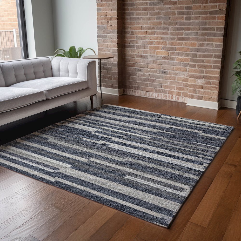 Premium Machine Washable Mayfield  Gray 2'6" x 3'10" Rug. Picture 6