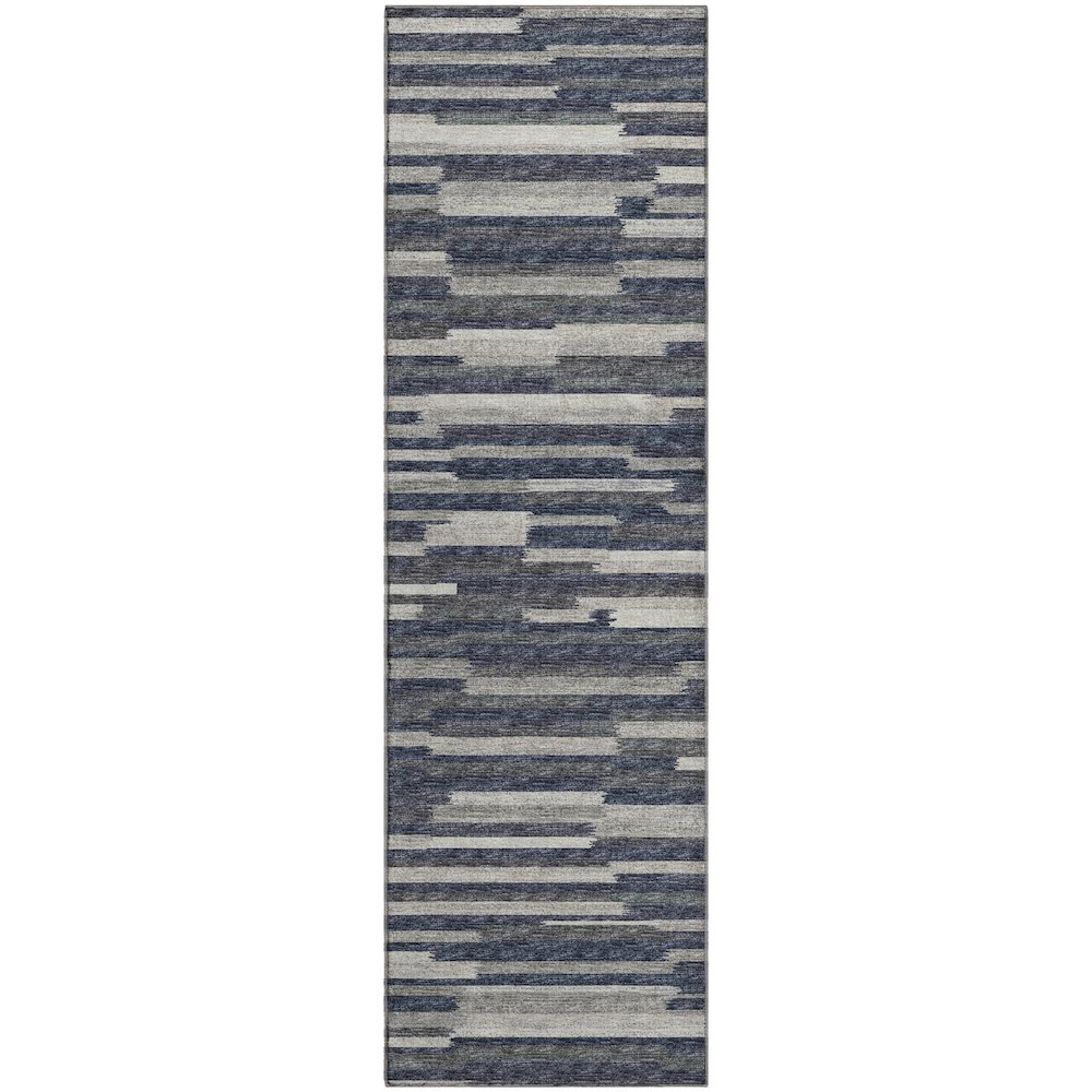 Premium Machine Washable Mayfield  Gray 2'3" x 7'6" Runner Rug. Picture 1