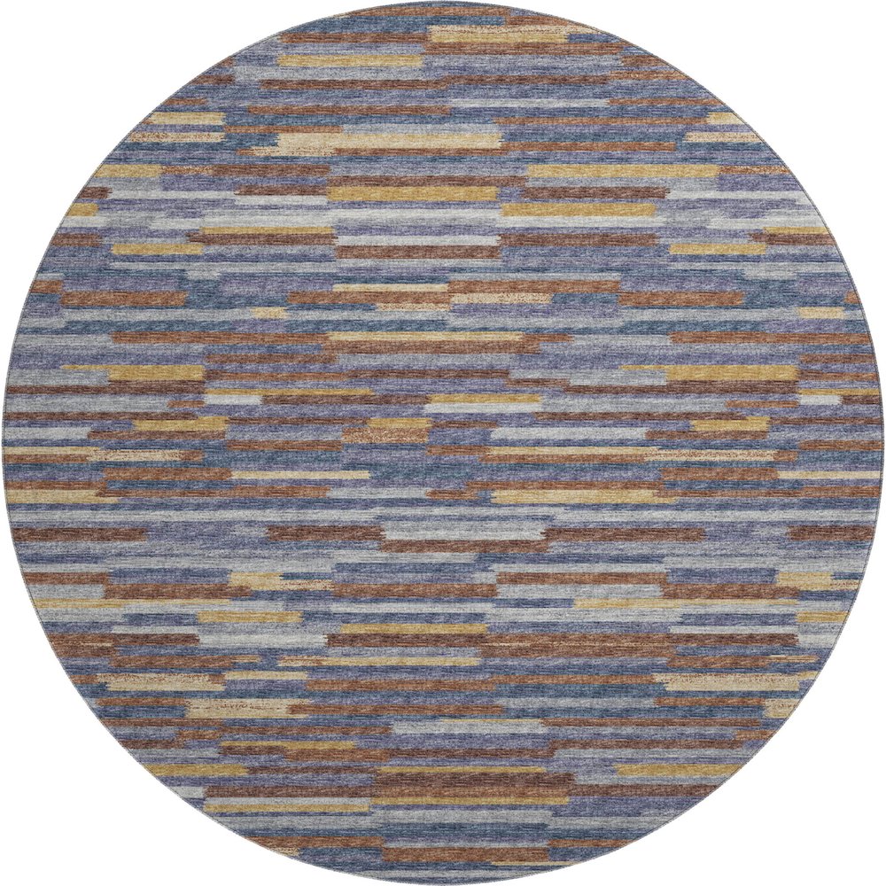 Premium Machine Washable Mayfield  Landscape 8' x 8' Round Rug. Picture 1