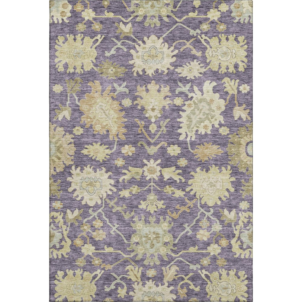 Premium Machine Washable Mayfield AMF1150 Eggplant 2'6" x 3'10" Rug. Picture 1
