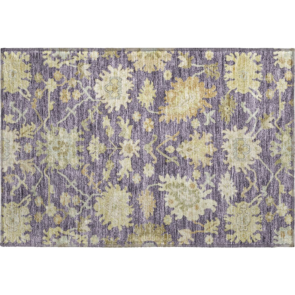 Premium Machine Washable Mayfield AMF1150 Eggplant 1'8" x 2'6" Rug. Picture 1