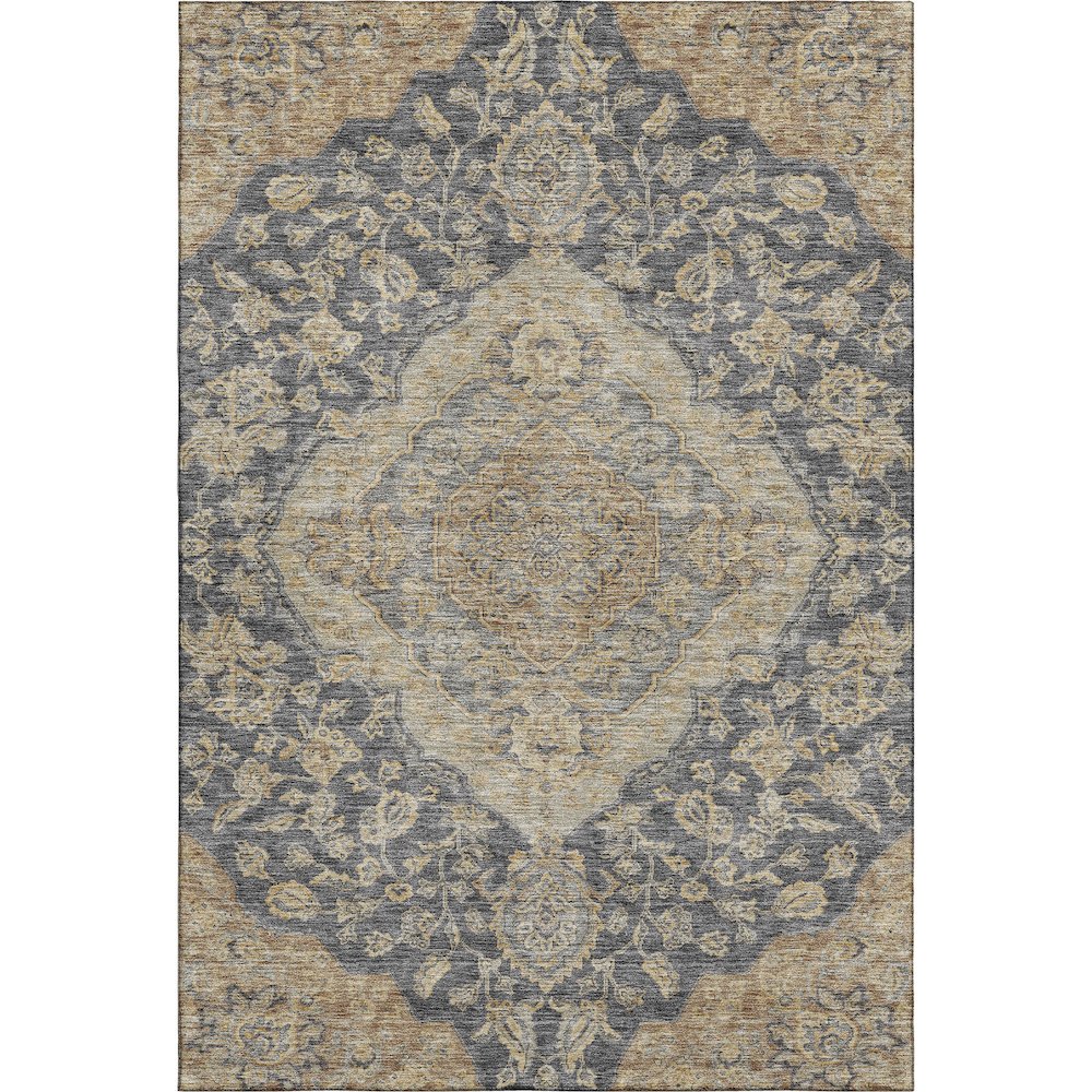Premium Machine Washable Mayfield AMF1151 Charcoal 2'6" x 3'10" Rug. Picture 1